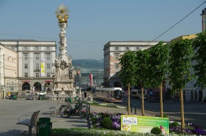 Der Hauptplatz der größten Stadt Oberösterreichs: Linz
